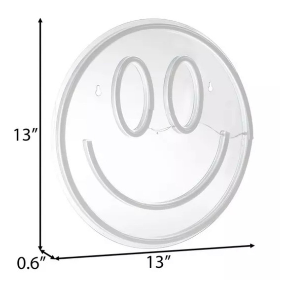 Pink Smiley Face LED Neon Sign - Picture 2 of 4